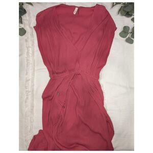 Elan Wrap Maxi Cover-Up Dress in Rose